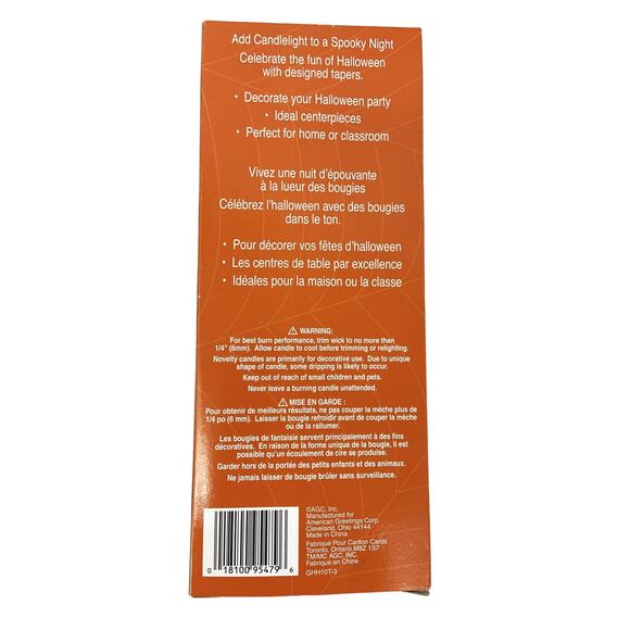 Vintage 1990s Orange White Set of 2 Halloween Candles - Picture 3 of 4